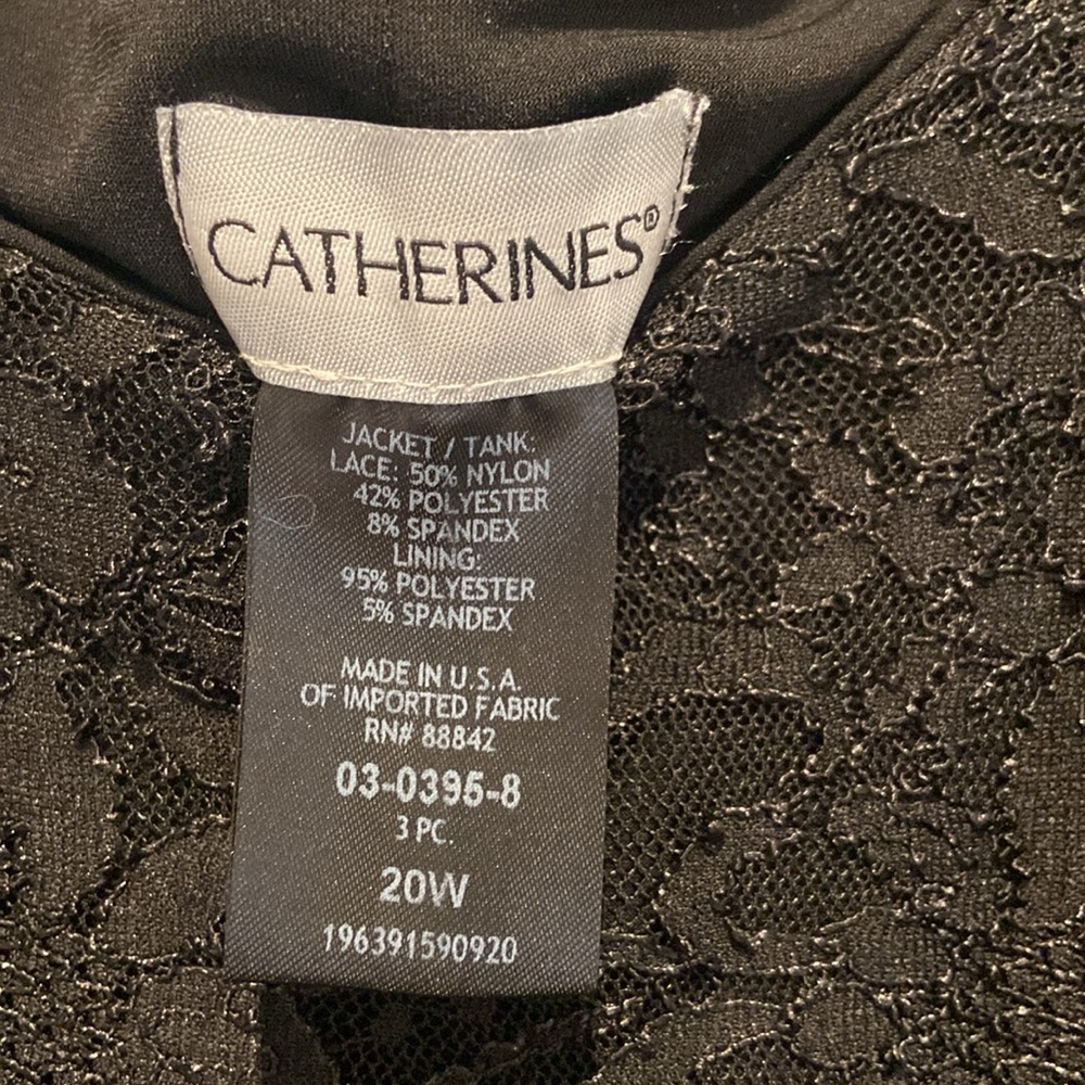 NEW Catherines Two Piece Black Lace Tank and Tunic Set Size 20w - Picture 4 of 4